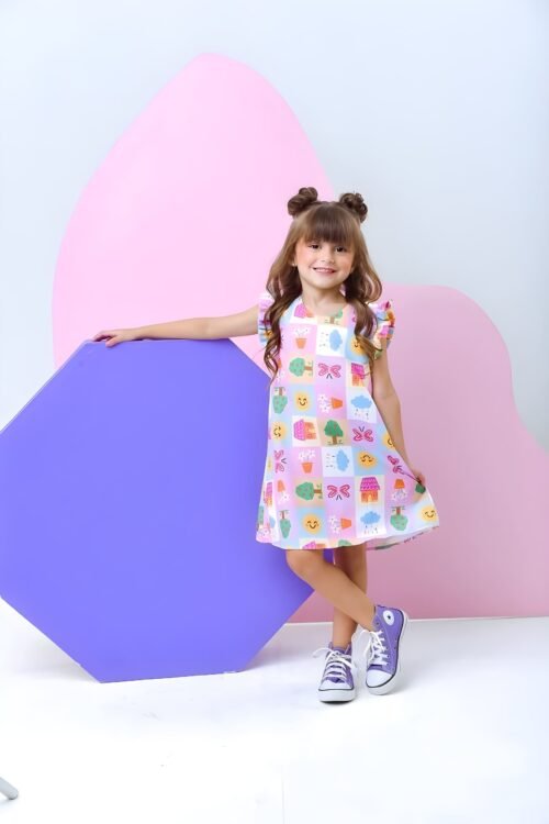 Vestido Manga Godê - Casinha Encantada