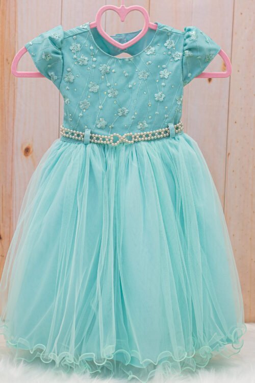 Vestido luxo verde água