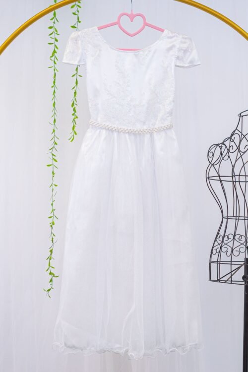 Vestido com tule borado Floral