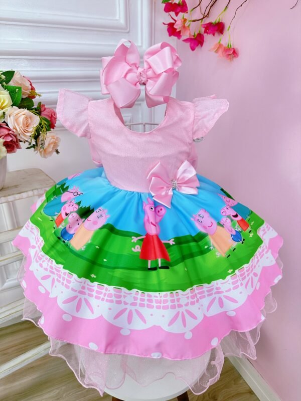 Vestido Infantil Peppa Pig Rosa