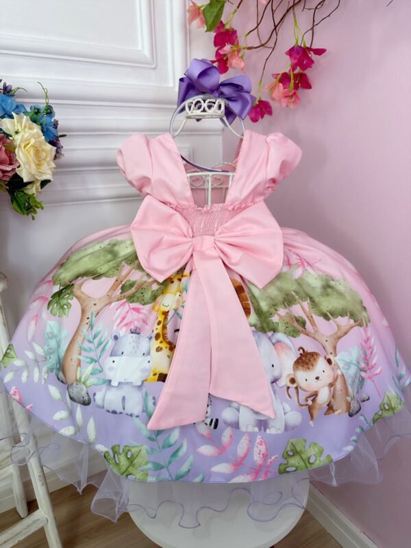 Vestido Infantil Rosa Bosque Safari - Image 2
