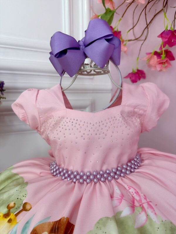 Vestido Infantil Rosa Bosque Safari - Image 3