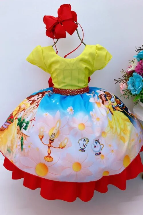 Vestido Infantil Bela e a Fera