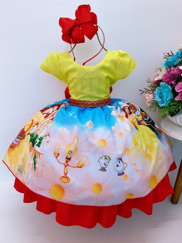 Vestido Infantil Bela e a Fera