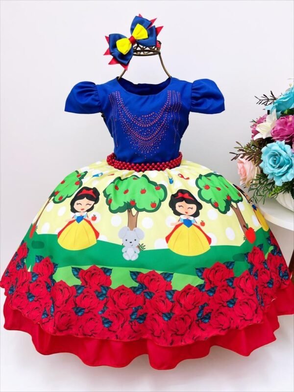 Vestido Infantil Branca de Neve