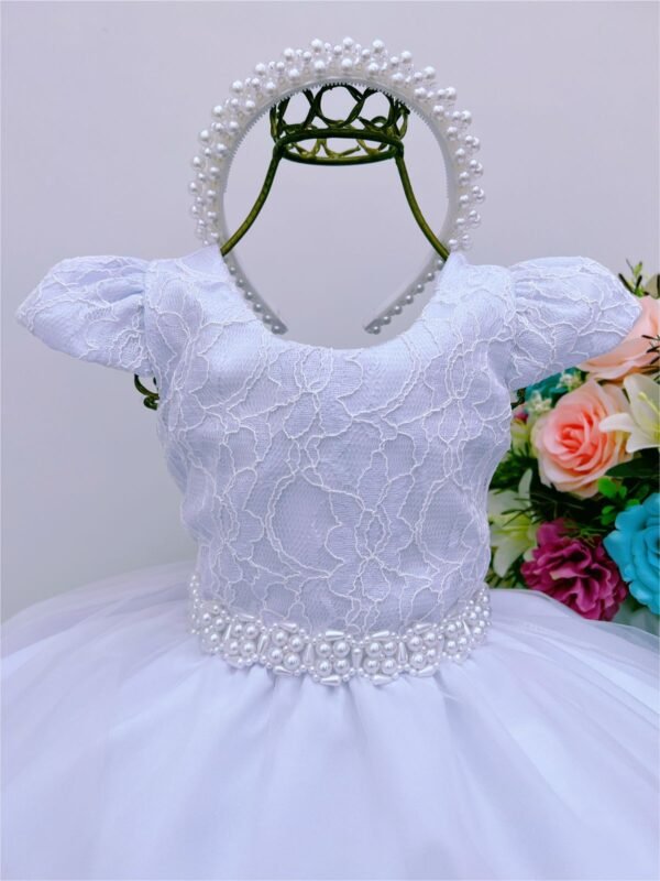 Vestido Infantil Branco Renda - Image 3